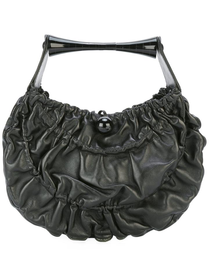 Giorgio Armani Vintage Gathered Effect Tote Bag - Black