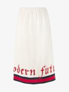 Gucci Modern Future Web Tweed Pencil Skirt, Women's, Size: 42, Nude/neutrals, Cotton/polyamide