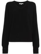 Helmut Lang Distressed V Neck Sweater - Black