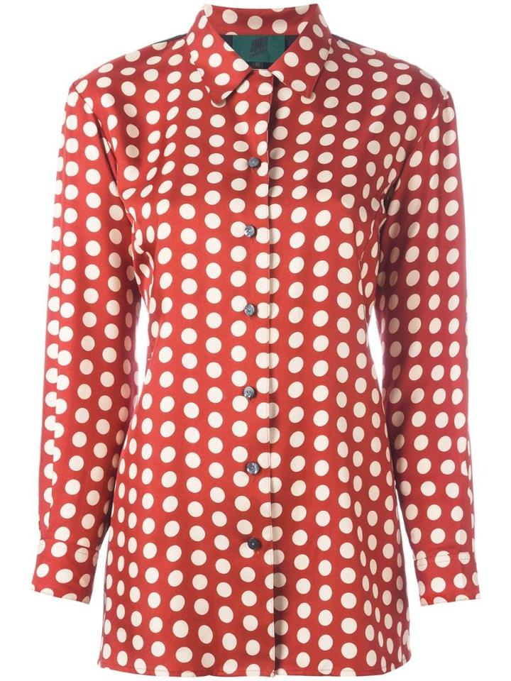 Jean Paul Gaultier Pre-owned Dotted Vest Panel Shirt - Red