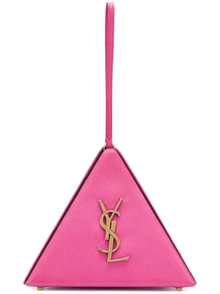 Saint Laurent Monogram Triangle Bag - Pink & Purple