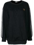 Red Valentino - Lace Layer Sweatshirt - Women - Cotton/polyamide - M, Black, Cotton/polyamide