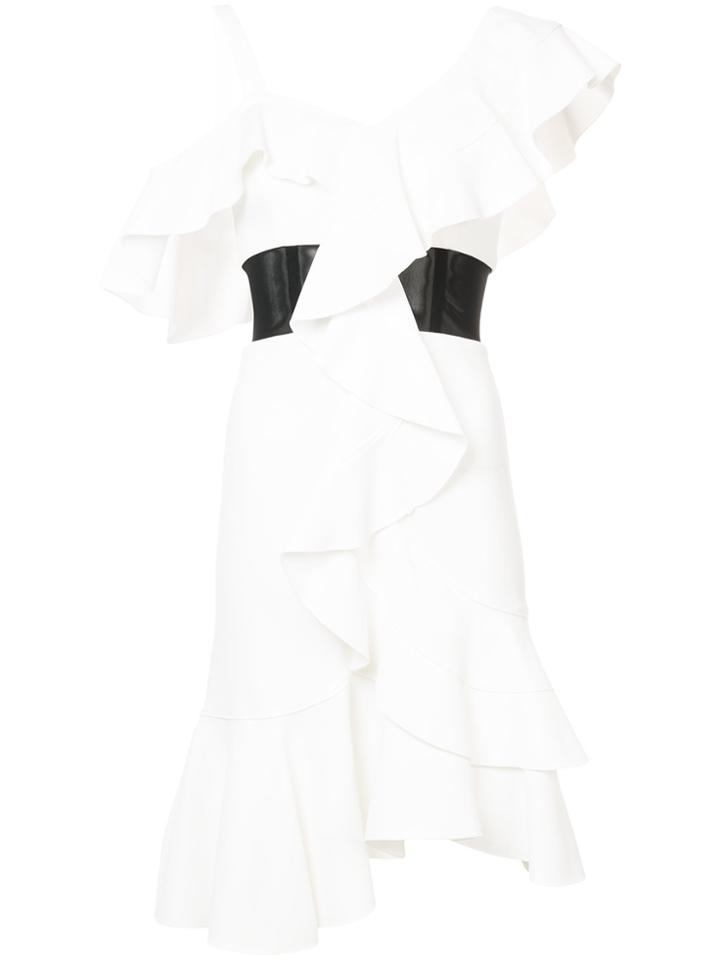 Proenza Schouler Ruffle Trim Dress - White