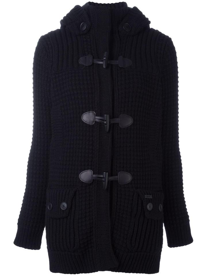 Bark Fur Hood Jacket - Black