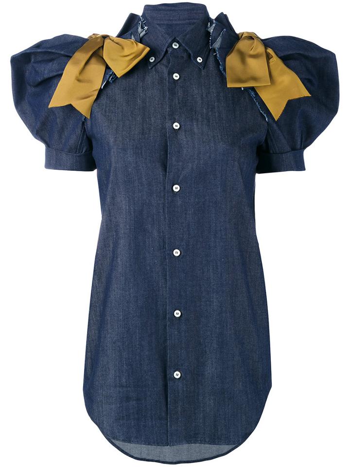 Dsquared2 - Button Down Shirt - Women - Cotton/polyester/spandex/elastane/viscose - 40, Blue, Cotton/polyester/spandex/elastane/viscose