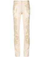 Just Cavalli Embellished Slim Fit Trousers - Neutrals
