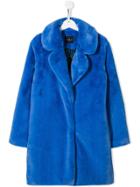 John Richmond Junior Teen Bailey Faux Fur Coat - Blue