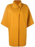 Harris Wharf London Half Sleeve Midi Coat, Women's, Size: Large, Yellow/orange, Virgin Wool