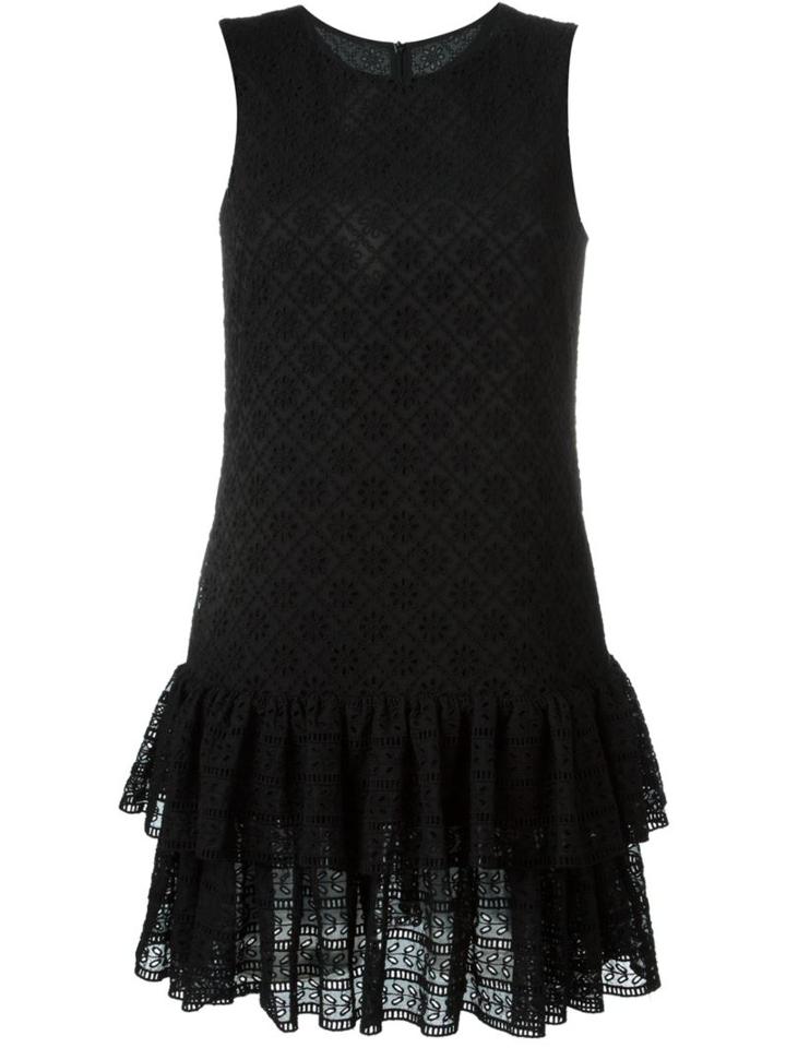 Philosophy Di Lorenzo Serafini Eyelet Lace Layered Skirt Dress, Women's, Size: 44, Black, Cotton/polyester