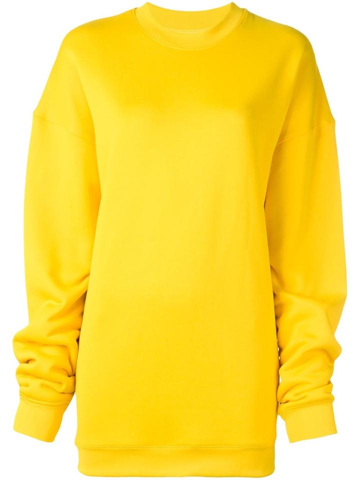 Marques'almeida Round Neck Long Pullover, Women's, Size: 8, Yellow/orange, Cotton/polyamide