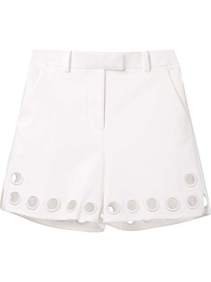 3.1 Phillip Lim Eyelet Detail Shorts, Women's, Size: 8, White, Cotton/viscose