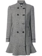 Red Valentino - Gingham Double Breasted Coat - Women - Polyester/acetate/wool - 38, Black, Polyester/acetate/wool