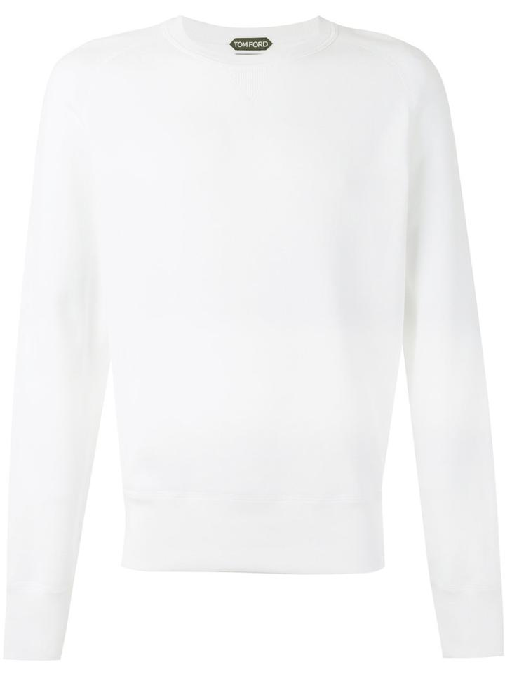 Tom Ford Classic Sweatshirt, Men's, Size: 50, White, Cotton/polyamide