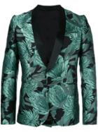 Christian Pellizzari Jacquard Floral Blazer, Size: 50, Green, Polyester/acetate/viscose