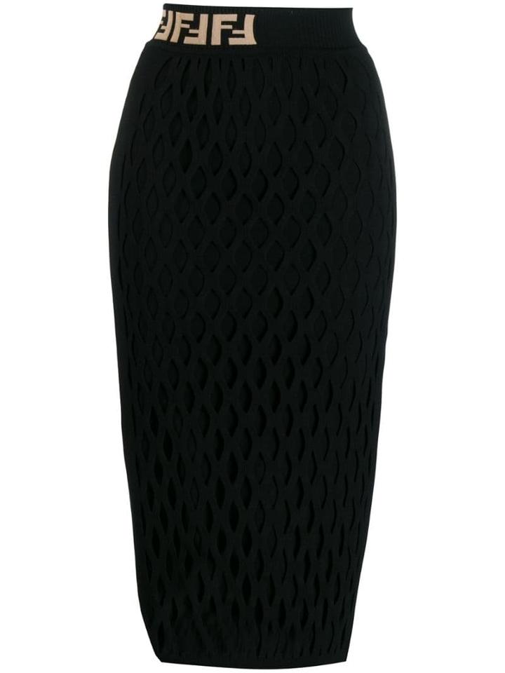 Fendi Straight Midi Skirt - Black