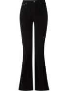 Amapô Flared Velvet Trousers, Women's, Size: 36, Black, Cotton/spandex/elastane