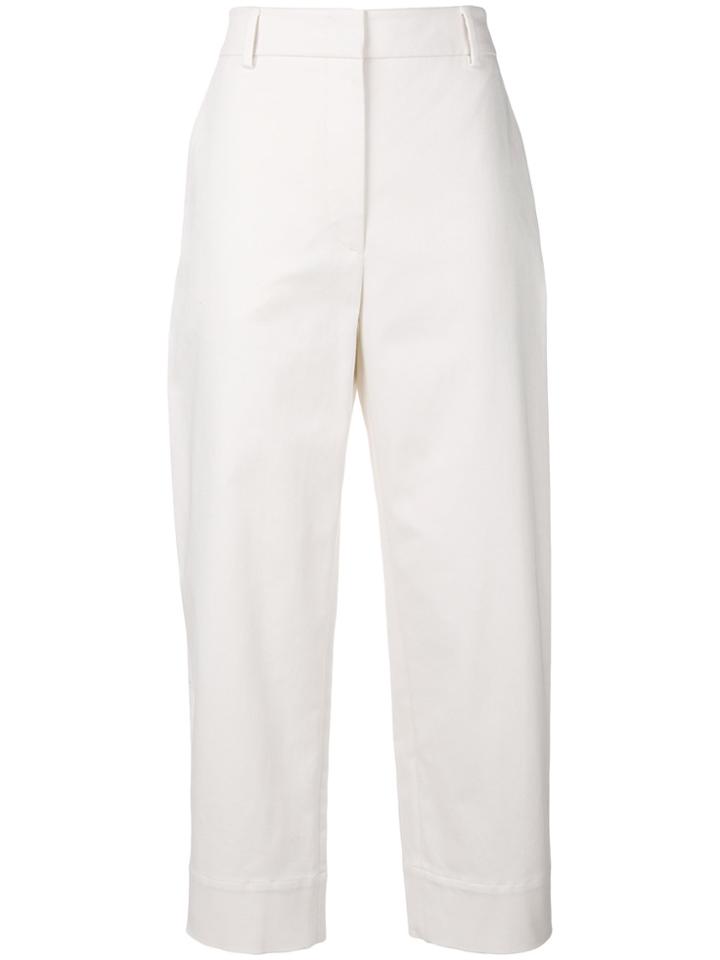 Cédric Charlier High Waist Cropped Trousers - Nude & Neutrals