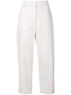 Cédric Charlier High Waist Cropped Trousers - Nude & Neutrals