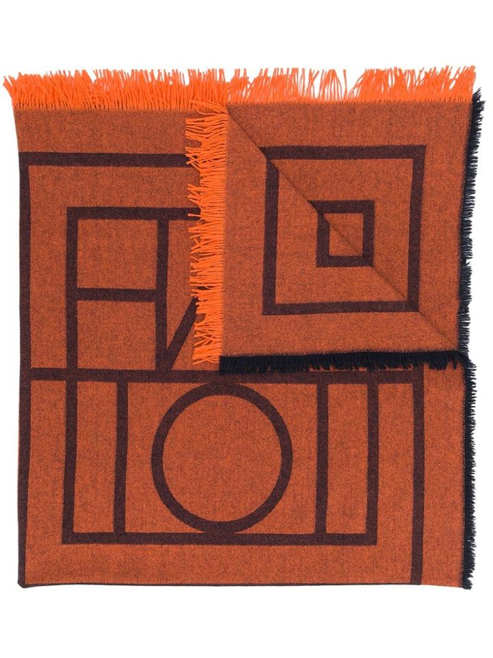 Toteme Monogram Stripe Scarf - Orange