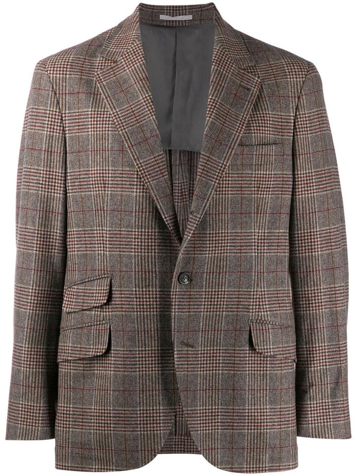 Brunello Cucinelli Classic Check Blazer - Brown