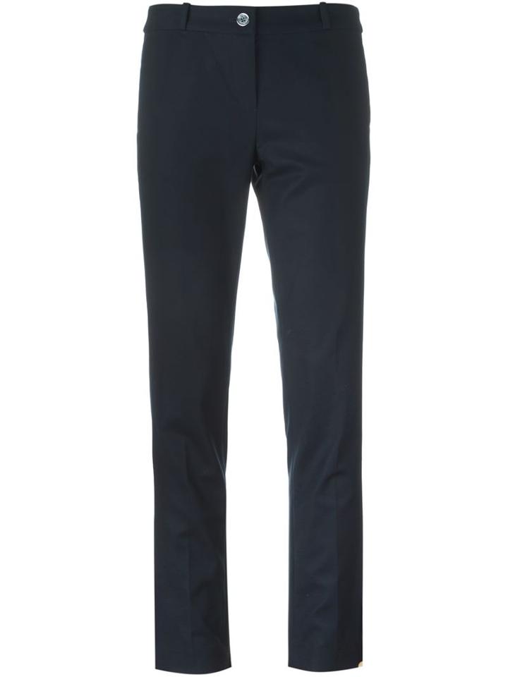 Michael Michael Kors Slim Fit Trousers, Women's, Size: 8, Blue, Cotton/spandex/elastane