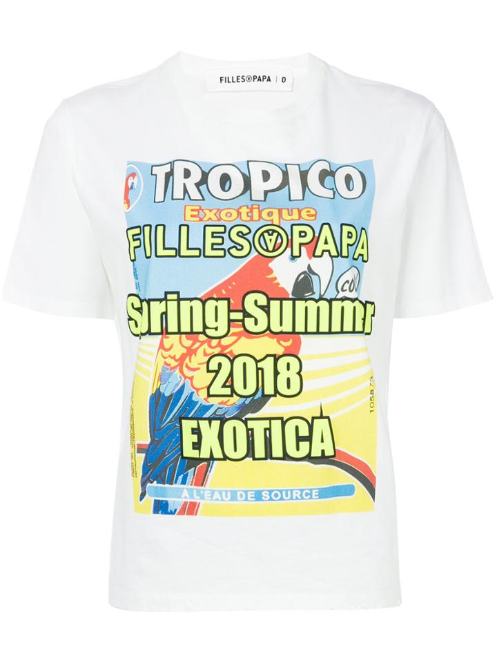 Filles A Papa Graphic Print T-shirt - White