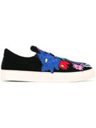 Ports 1961 Floral Embroidered Sneakers - Black