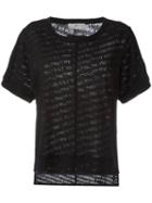 Adidas By Stella Mccartney Logo Print T-shirt, Women's, Size: Xs, Black, Cotton/polyester