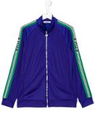 Msgm Kids Zip Front Track Top - Blue