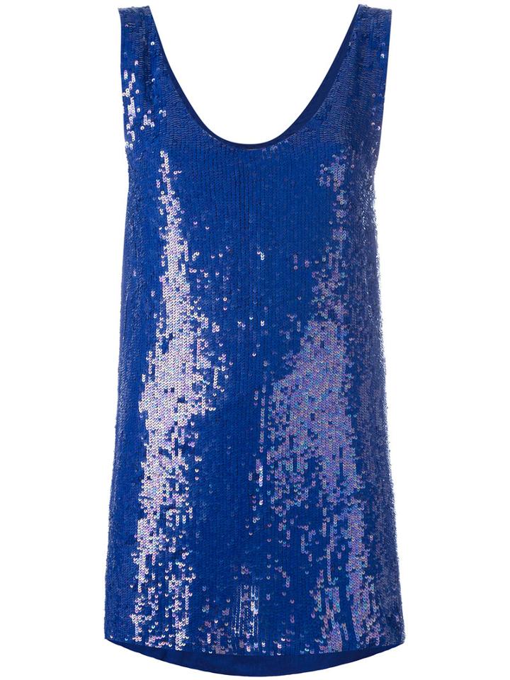 P.a.r.o.s.h. Sequin Tank Top, Women's, Blue, Viscose/pvc