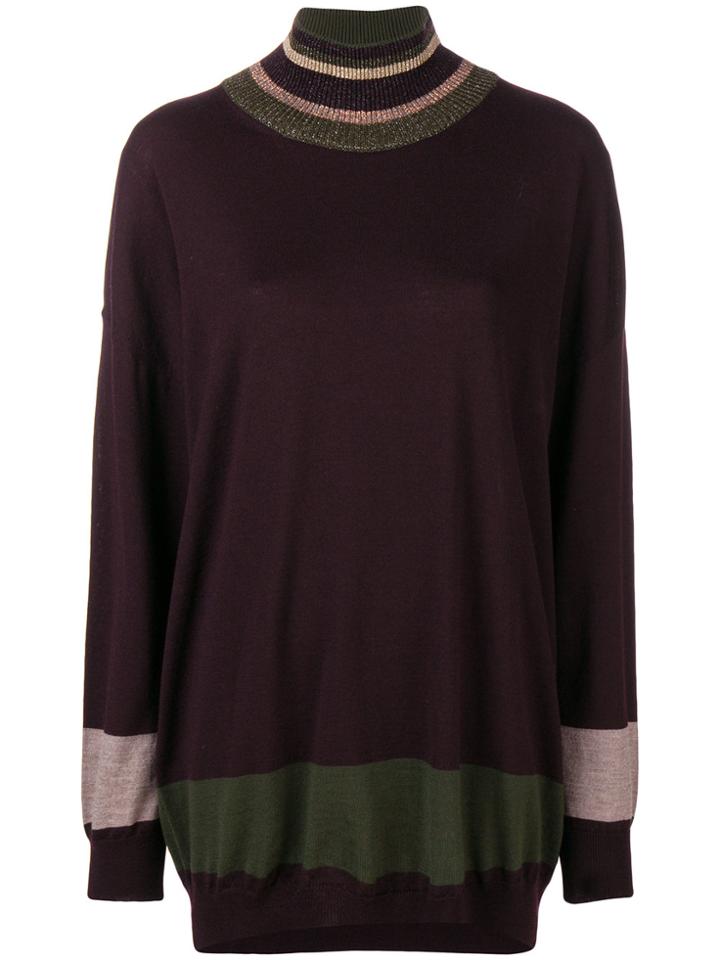 Antonio Marras Oversized Striped Sweater - Pink & Purple