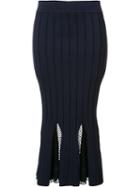 Jonathan Simkhai Net Detailing Pencil Skirt, Women's, Size: Medium, Blue, Rayon/nylon