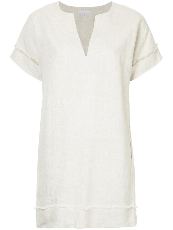 Venroy Frayed Detail Shift Dress - Nude & Neutrals
