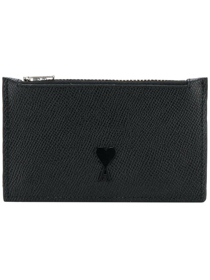 Ami Alexandre Mattiussi Ami De Coeur Zipped Cardholder - Black