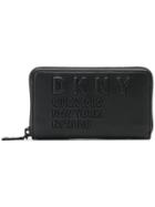 Dkny Logo Zip-around Wallet - Black