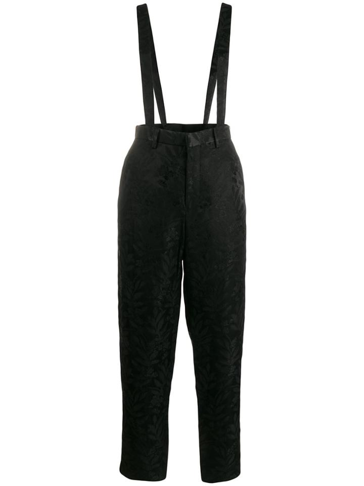 Comme Des Garçons Noir Kei Ninomiya Floral Patterned Cropped Dungarees