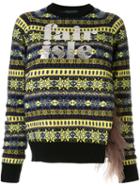 Kolor Logo Print Knit Sweater - Blue