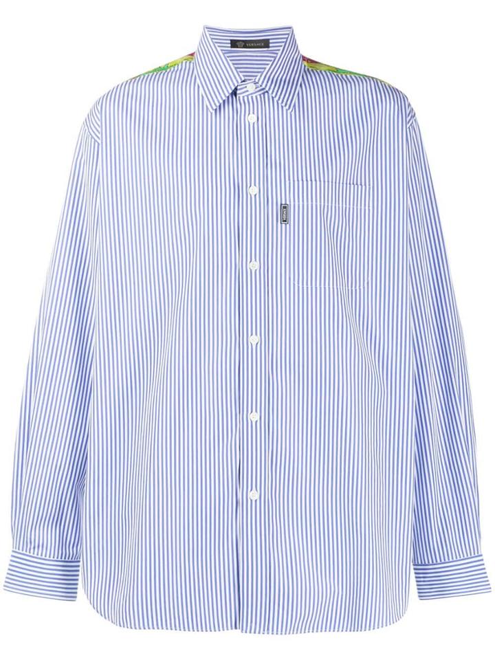 Versace Baroque Print Detail Shirt - Blue