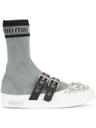 Miu Miu Sock Insert Sneakers - Grey