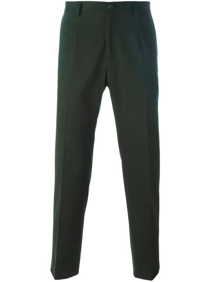 Dolce & Gabbana Tailored Trousers, Men's, Size: 46, Green, Cotton