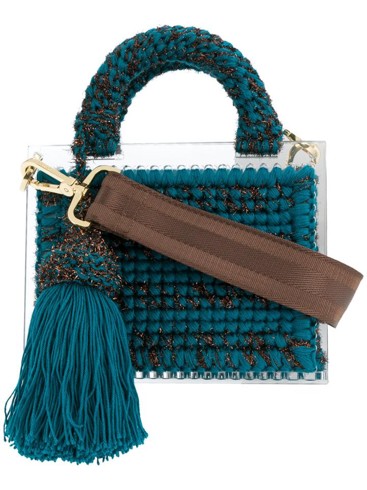 711 Oversized Tassel Mini Bag - Blue
