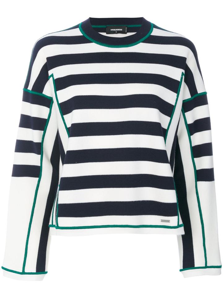 Dsquared2 Striped Wool Sweater - White