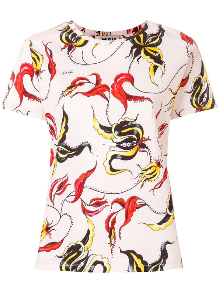 Fausto Puglisi Printed T-shirt - Nude & Neutrals
