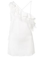 Adam Lippes Asymmetric Ruffle Tank, Women's, Size: 2, White, Viscose