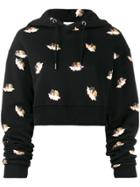 Fiorucci All Over Angels Cropped Hoodie - Black