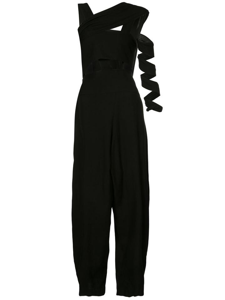 Bandage Salopette Jumpsuit - Women - Cotton/viscose - 2, Black, Cotton/viscose, Yohji Yamamoto