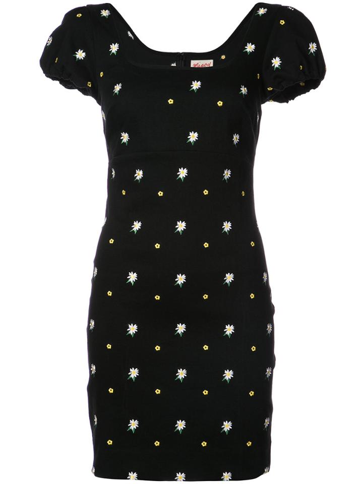 Miaou Daisy Embroidered Mini Dress - Black