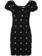 Miaou Daisy Embroidered Mini Dress - Black