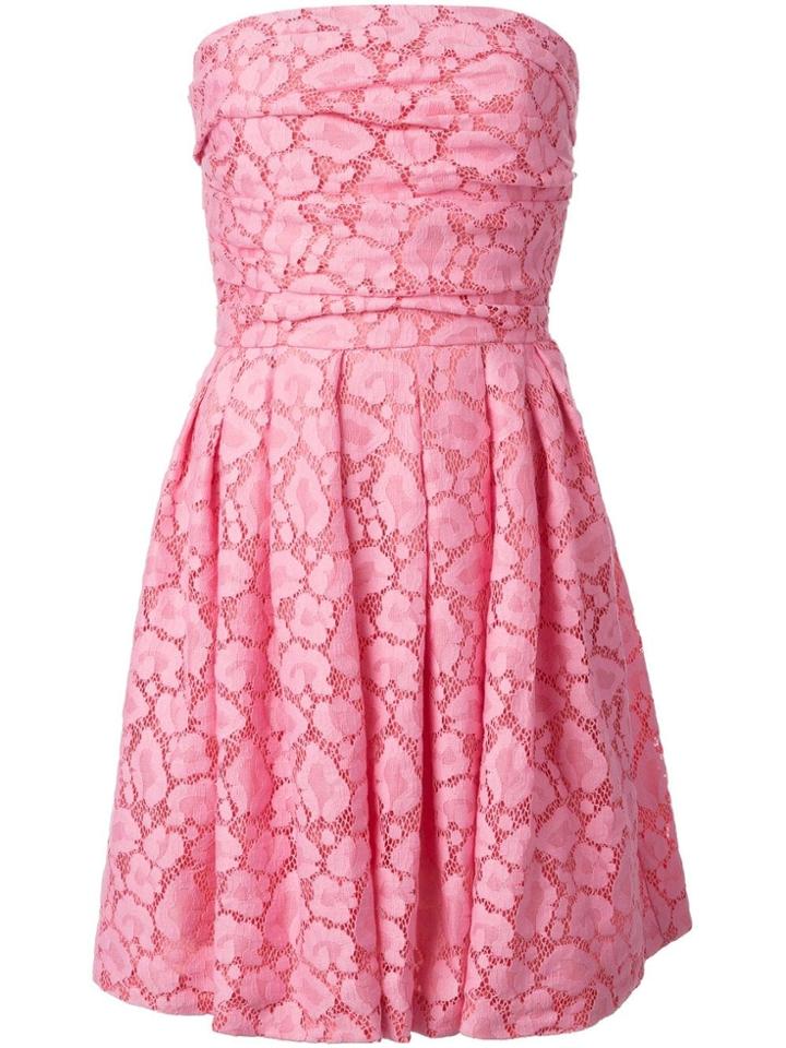 Moschino Cheap & Chic Strapless Lace Dress - Pink
