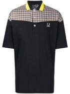 Raf Simons X Fred Perry Check Print Polo Shirt - Black